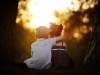 Young love in sunset