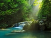 Relaxing view of Erawan waterfall
