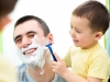 Playful kid and dad