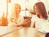 Girlfriends at a cafe