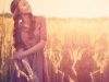 Posing on the field in glowy sunlight