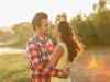 Couple embracing in the sunlight