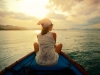 Woman traveling by boat