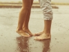Feet of a loving young couple