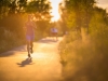 Young woman running outdoors