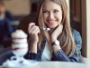 Eating a dessert