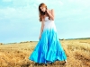 Young woman on the field