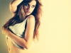 Woman likes her flat stomach