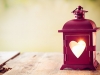 Decorative red metal lantern