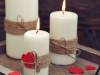 Candles on vintage tray