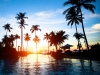 Sunset at a beach resort