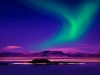 Northern lights over lake
