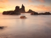 Sunset with rocks on the Benijos' coast