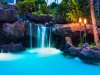 Pool with torches