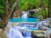 Water resting in turquoise pond