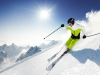 Skier in mountains