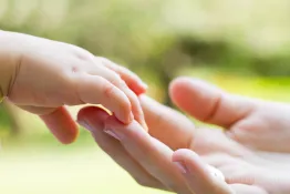 Mother and baby's hands