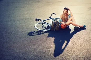 Stylish blonde woman