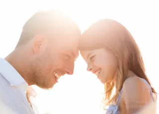 Happy father and child