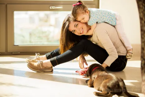 Mother with a baby girl