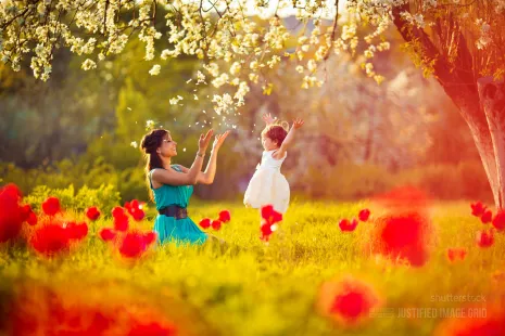 Happy mother and child