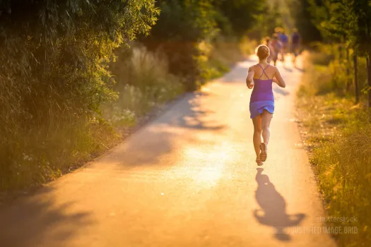 Fit woman practicing for marathon
