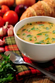 Soup with some herbs