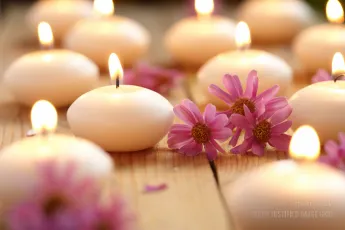 Candles and flowers