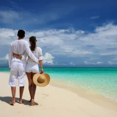 Couple walking together