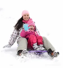 Mother with small girl