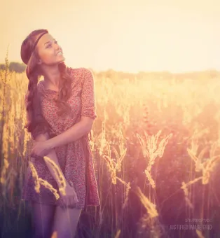 On a sunny field