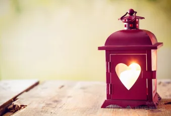 Decorative red metal lantern