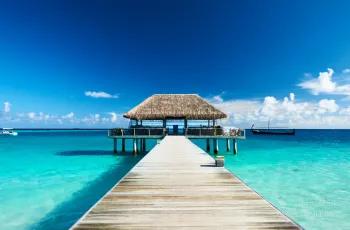 Beautiful beach with jetty