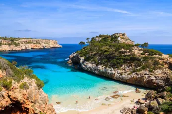 Beautiful beach bay with azure water