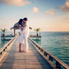 Barefoot couple