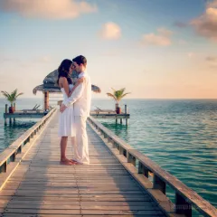 Barefoot couple