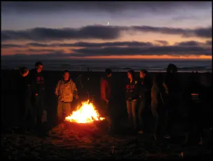Crescent Moon Beach Bonfire