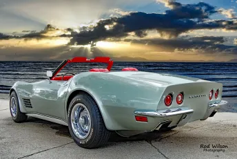 1972 Grey Corvette Roadster Sunset Beach Cruise 1DSii 24mm