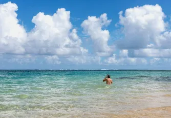 Tunnels Beach Snorkeler