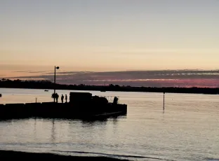 La tombée du soir à la Grève blanche, Carantec, Léon, Finistère, Bretagne