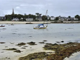 Marée descendante, anse de Brignogan-Plages, Haut-Léon, Finistère, Bretagne