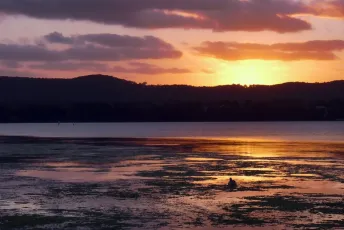 sunset over tuggerah lake