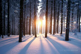 Sunset in the woods