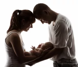 Family with newborn baby