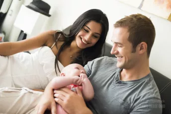 Couple with newborn baby