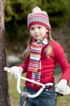 Little girl on bike