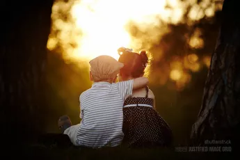 Young love in sunset
