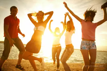 Group of friends dancing