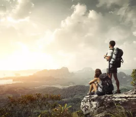 Hikers with backpacks