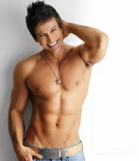 Sexy smiling male model